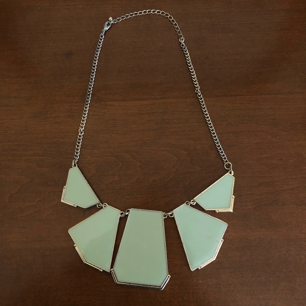 Nordstrom BP Blue & Gold Reversible Statement Necklace